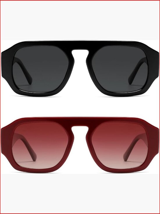 Polarized Retro Square Sunglasses UV400 Protection for Women Men main image 5